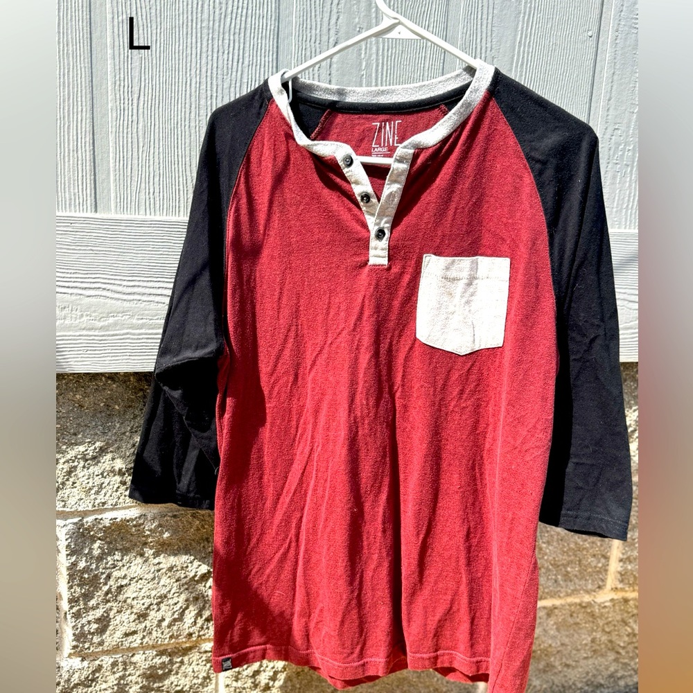 Zine Red and Black Raglan Shirt